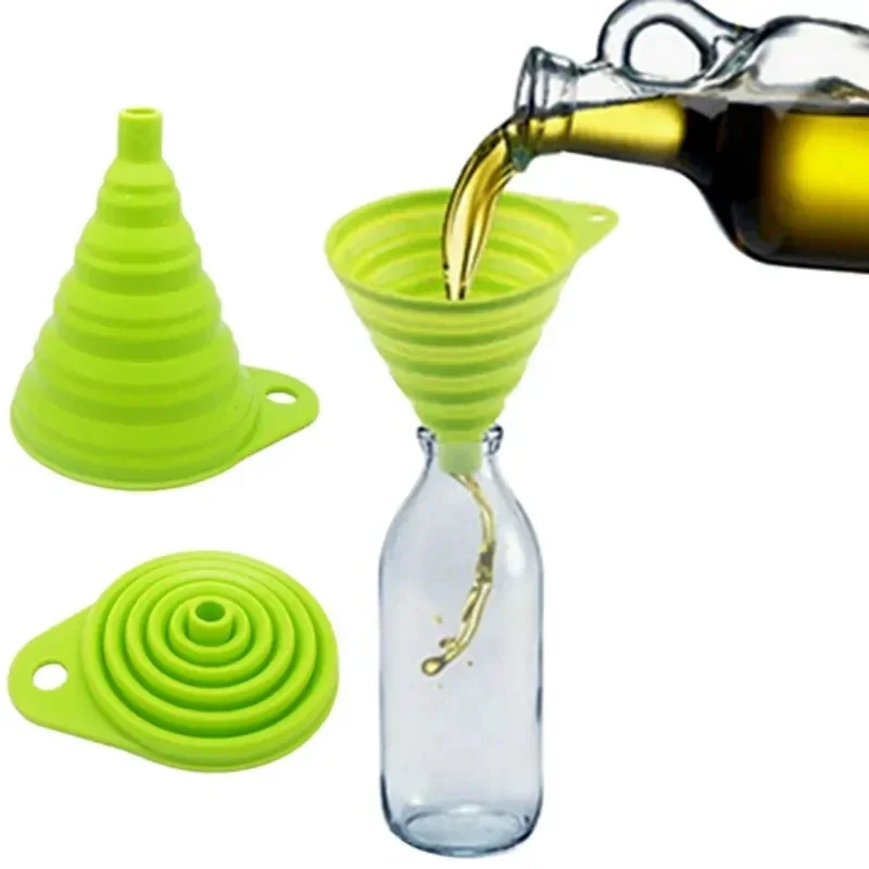 Home Cooking Oil - 1/4PCS Silicone Collapsible Funnel Foldable Kitchen