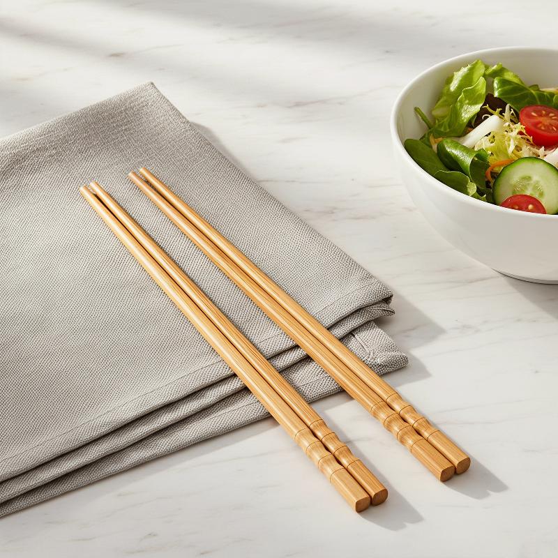 New 1 Pair Natural Bamboo Chop - Home Cooking Asian 评论和价格