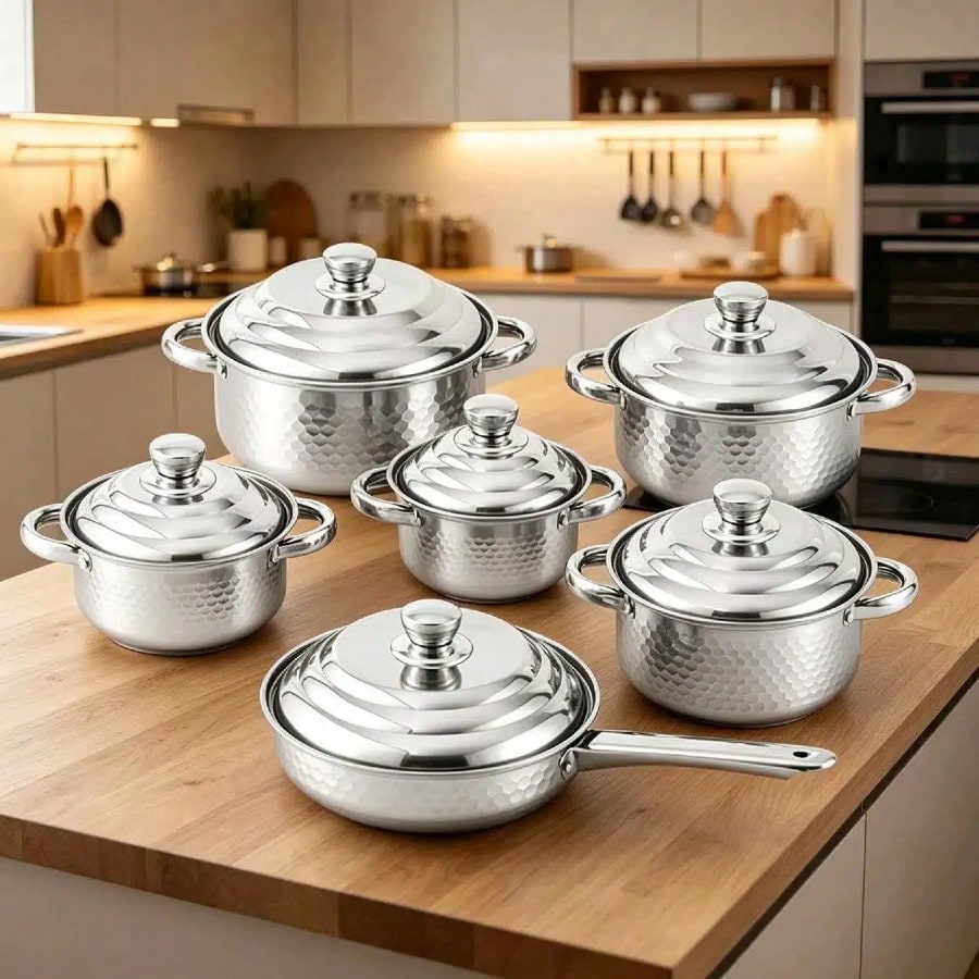 12-Piece Cookware Set Heavy Du - Mom'S Home Cooking 评论和价格