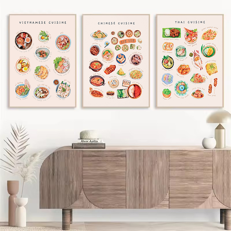 Watercolor Asian Cuisines Clas - Home Cooking Asian 评论和价格