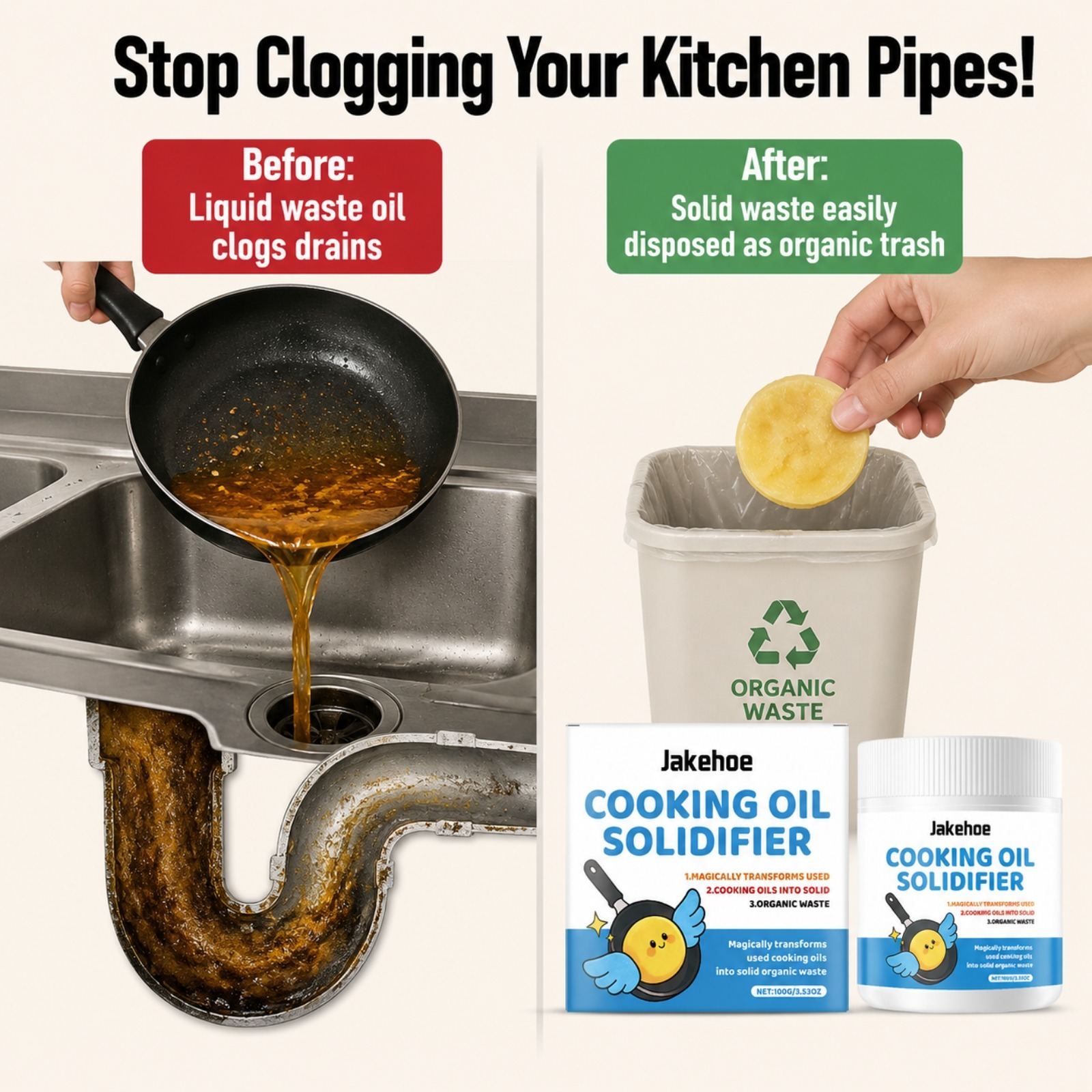 Cooking Oil Solidifier Powder  - Home Cooking Oil Disposal 评论和价格