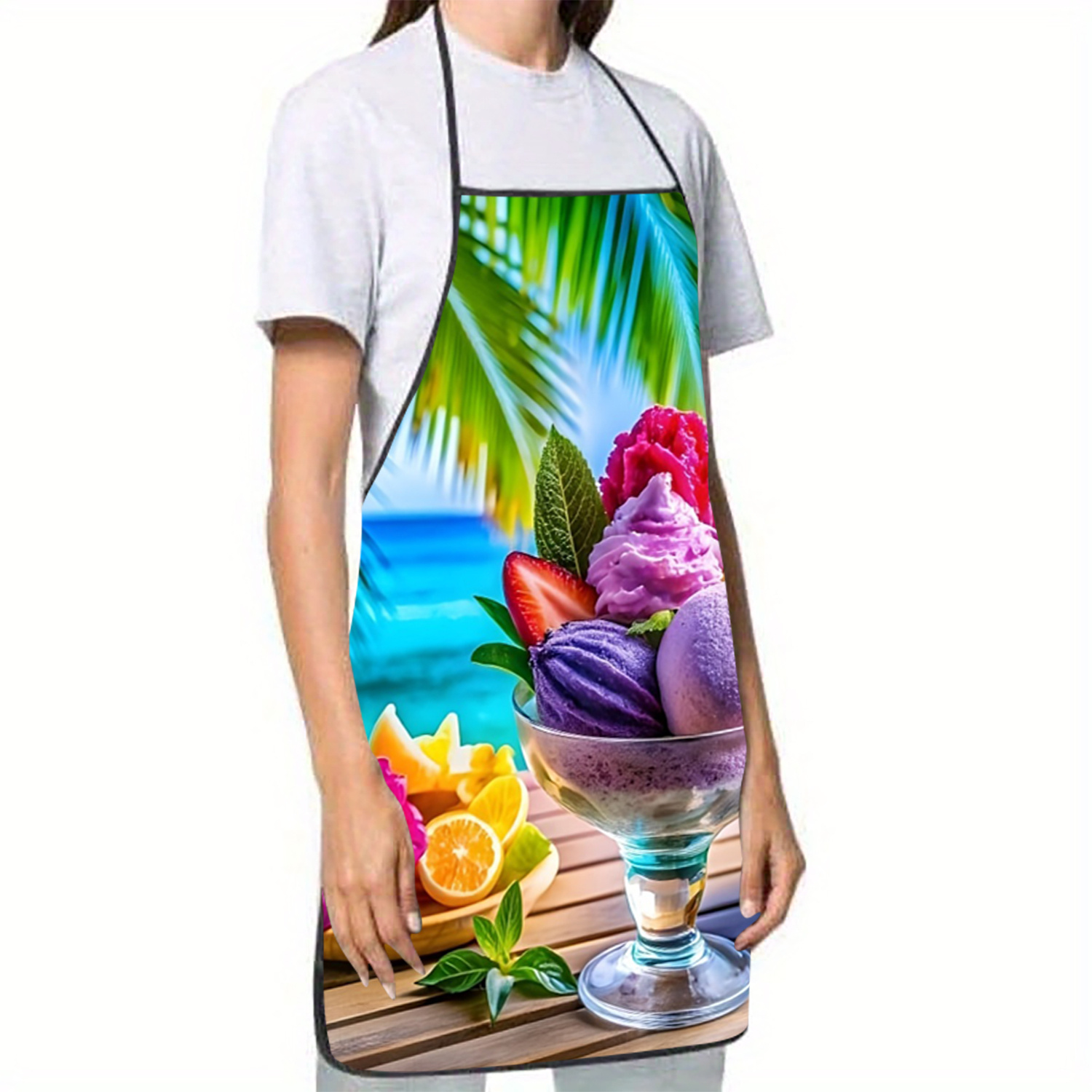 Tropical Ice Cream Fruit Apron - Mom'S Home Cooking 评论和价格