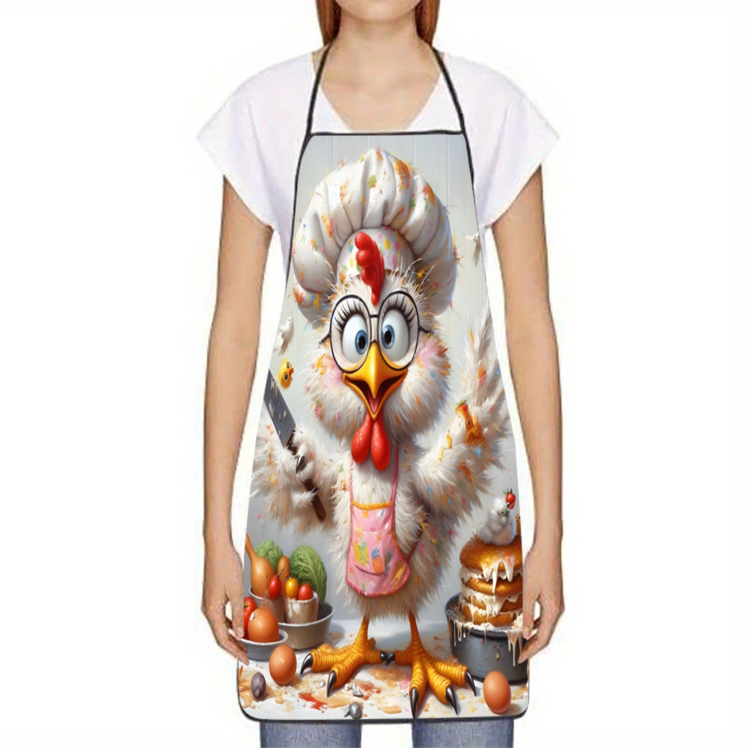 Funny Chef Chicken Apron, Cart - Mom'S Home Cooking 评论和价格
