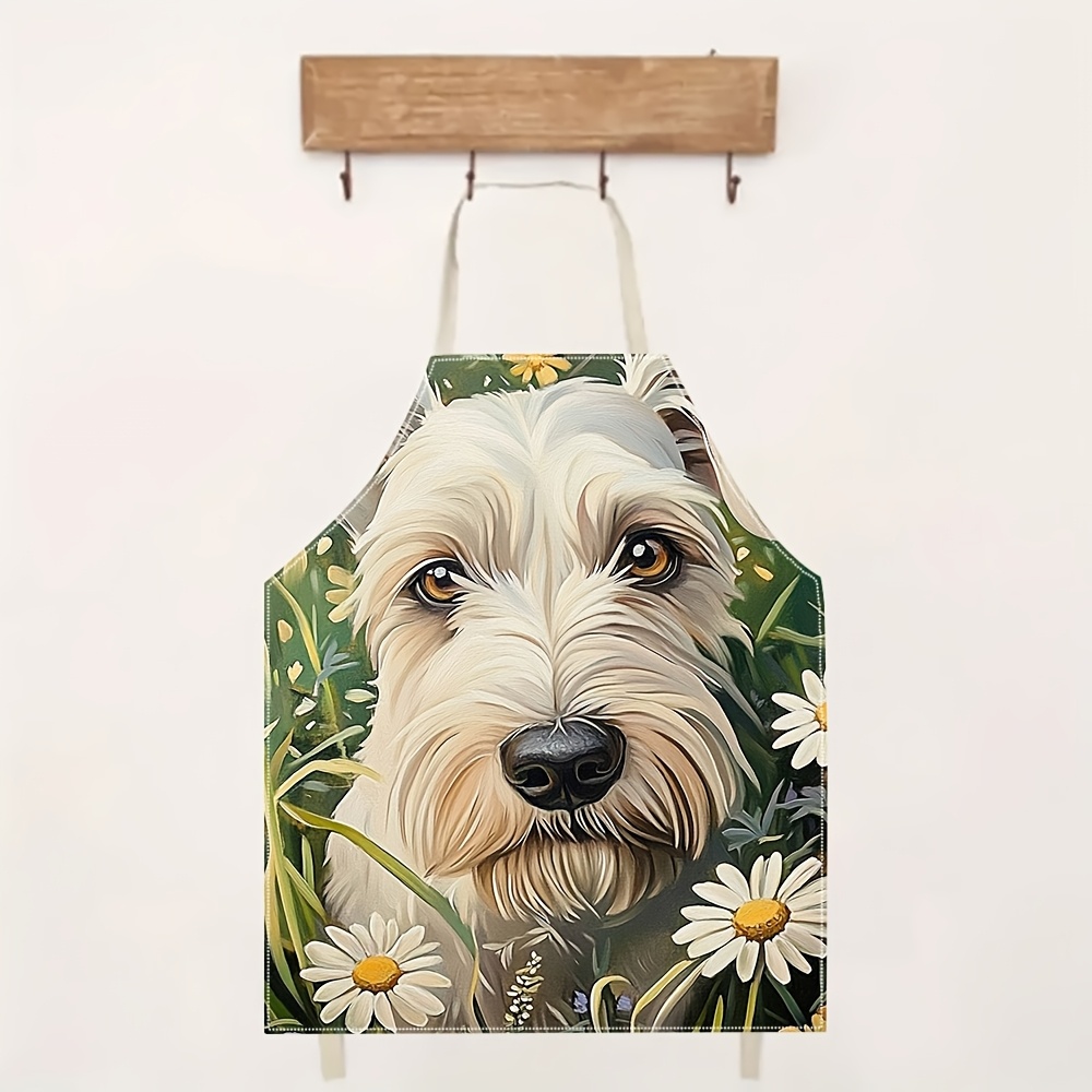 Cute White Dog Apron, Floral P - Mom'S Home Cooking 评论和价格