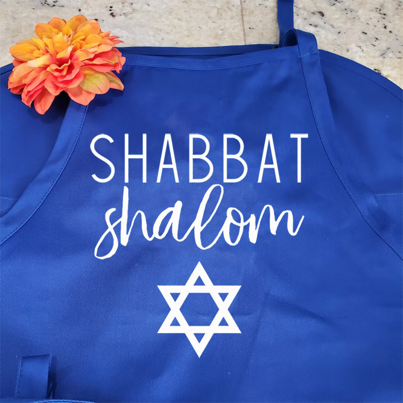 Shabbat Shalom Kitchen apron J - Mom'S Home Cooking 评论和价格