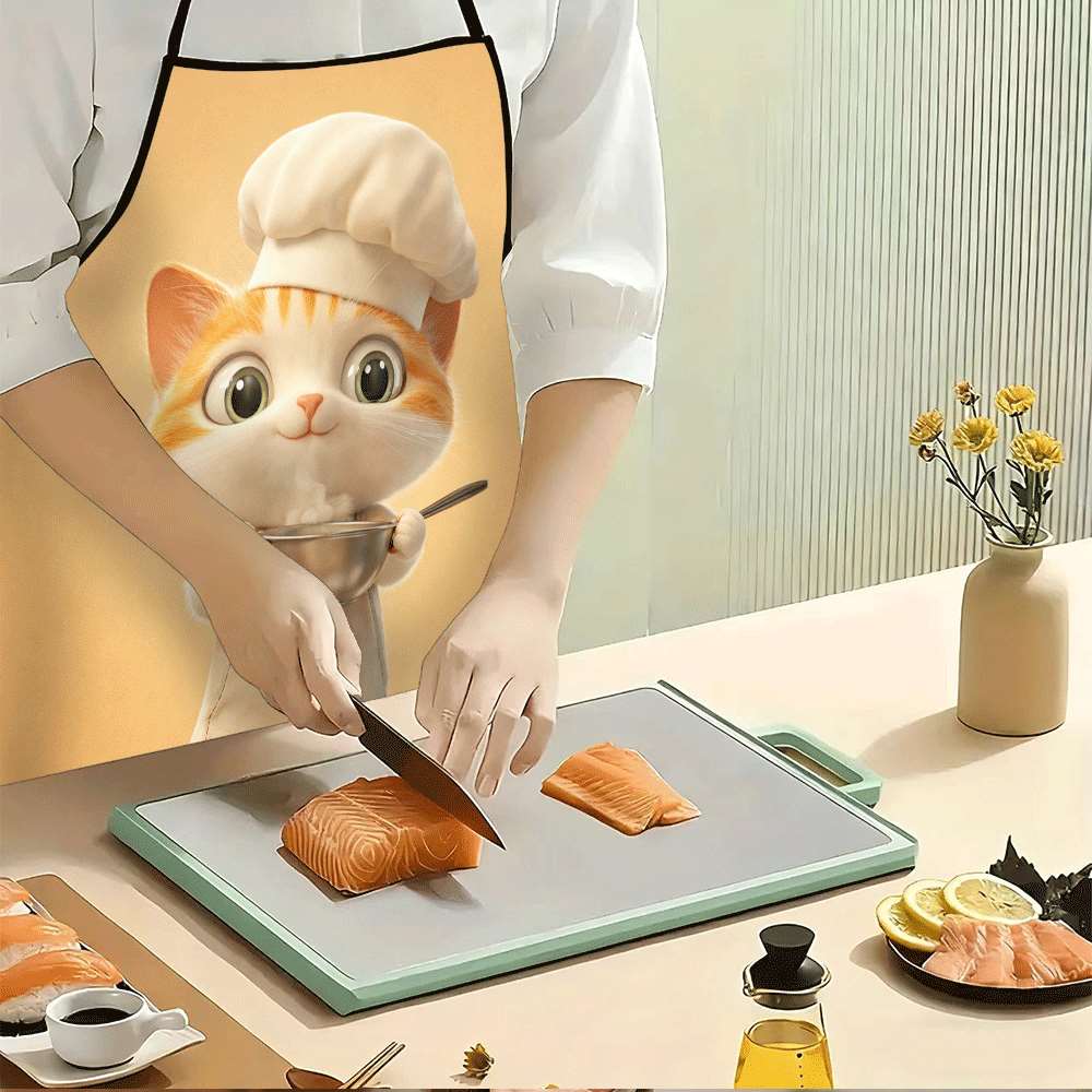 Cute Chef Cat Apron, Adorable  - Mom'S Home Cooking 评论和价格