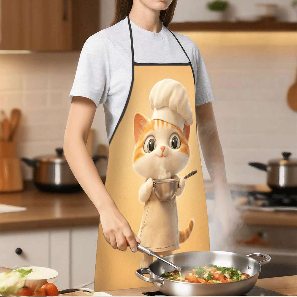 Cute Chef Cat Apron, Adorable  - Mom'S Home Cooking 评论和价格